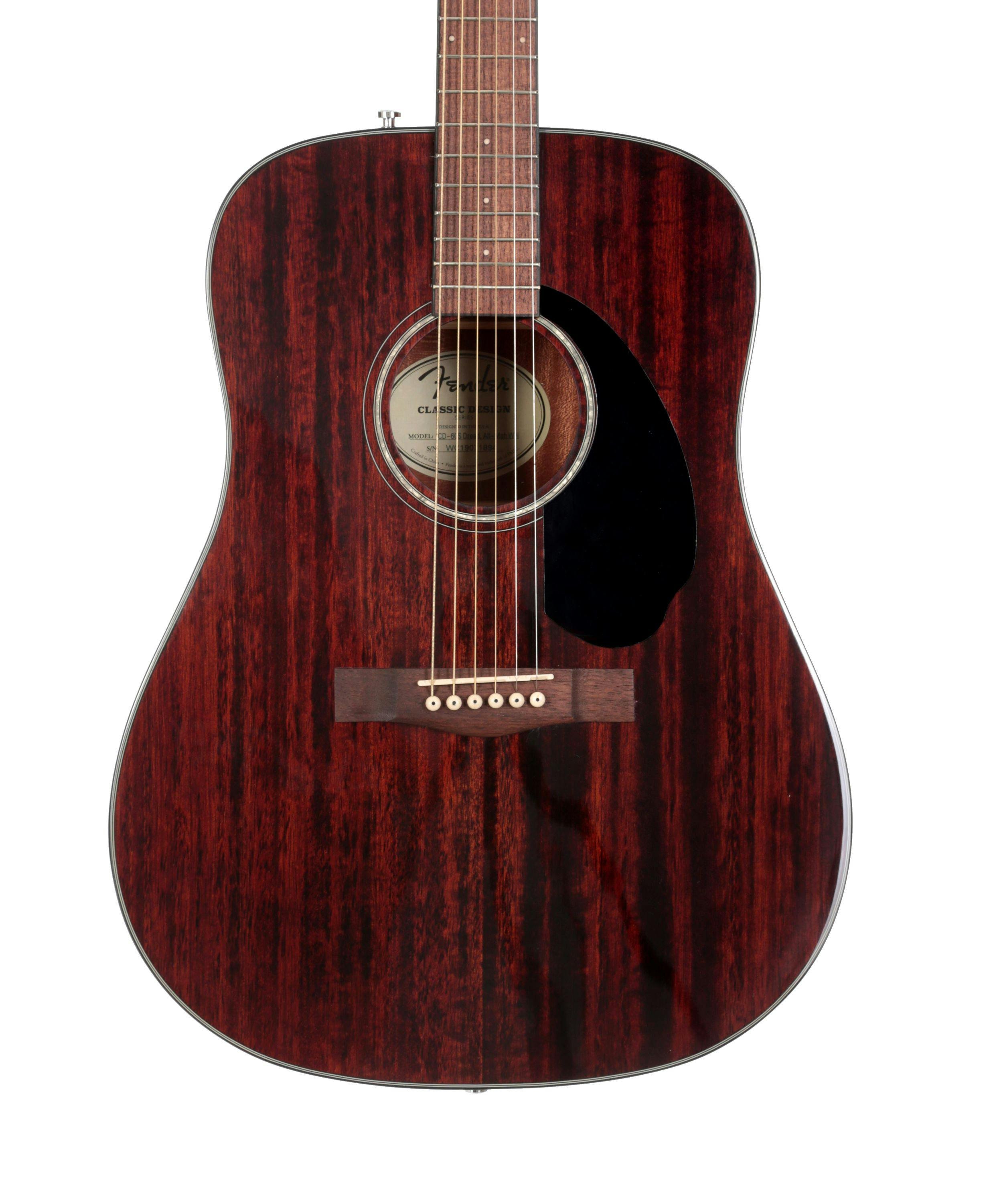 Fender CD-60S All-Mahogany Dreadnought Acoustic Guitar in Natural